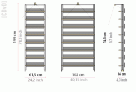 CDVD 8 shelves (102 x 199cm)